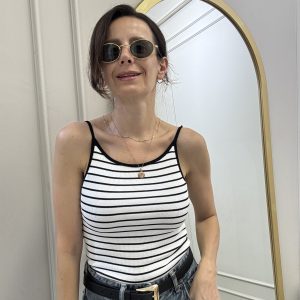 Home pamuklu Çizgili atlet